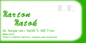 marton matok business card